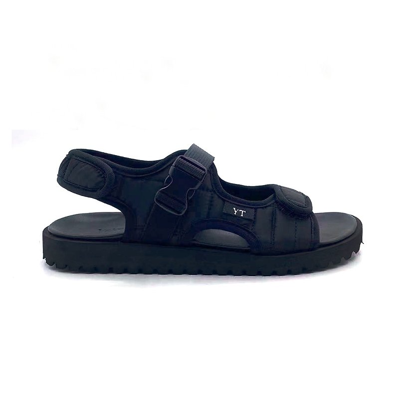 其他材質 涼鞋 黑色 - Solomon Quilted 男女同款涼鞋