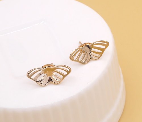 CASO JEWELRY Mini Butterfly Earring - Pink gold plated on brass, Little Me by CASO jewelry