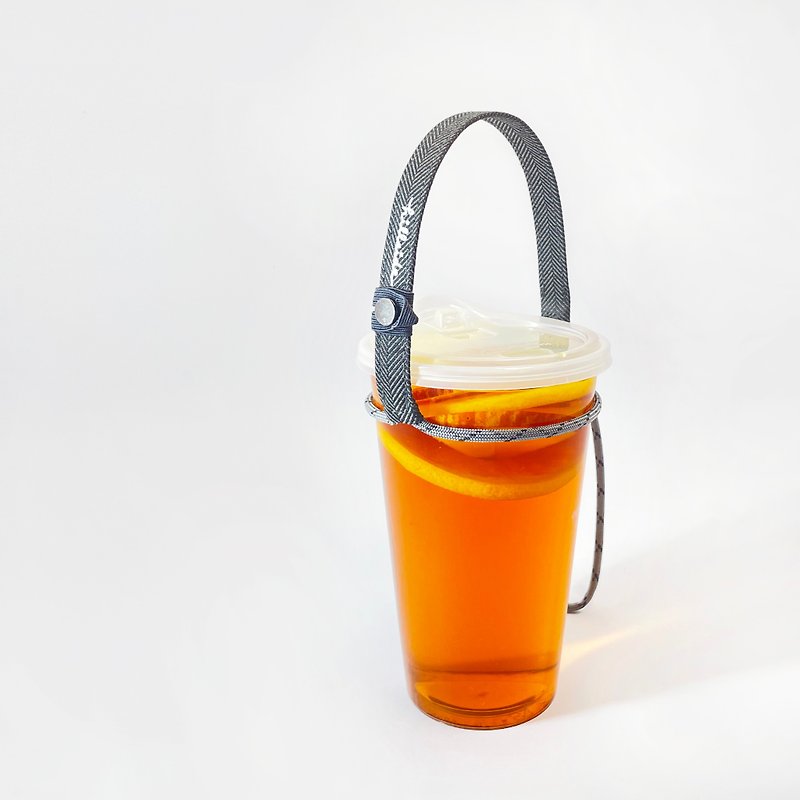Beverage Bag | Beverage Strap | Beverage Strap | Cup Bag | Paracord Cup Holder | Adjustable Size - ถุงใส่กระติกนำ้ - เส้นใยสังเคราะห์ สีเทา