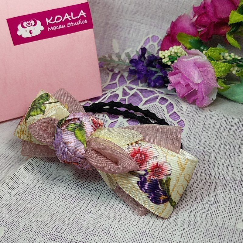 Bow Series Handmade Accessories Wanli Hair Tie Bean Paste Color - เครื่องประดับผม - วัสดุอื่นๆ 