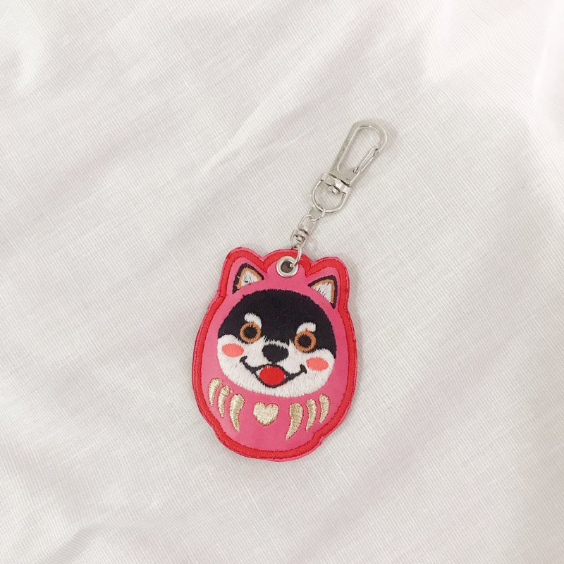 Tumbler Shiba Inu Shiba Embroidered Key Ring - Keychains - Cotton & Hemp 