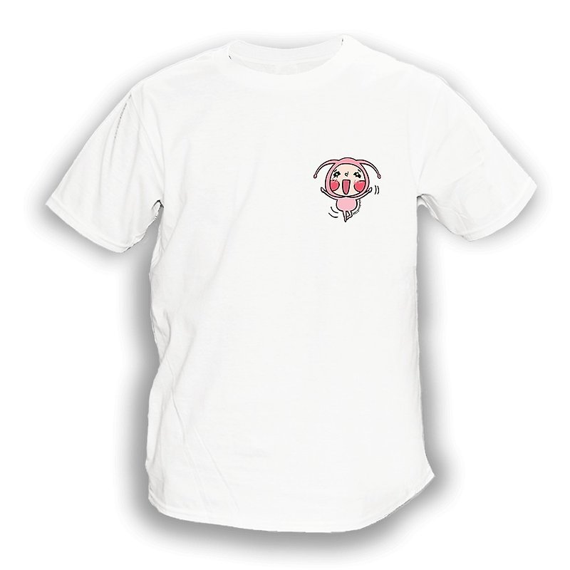 【HeiyinHOHO HoHo and LamHo】T-shirt｜Dancing HoHo - Unisex Hoodies & T-Shirts - Cotton & Hemp White