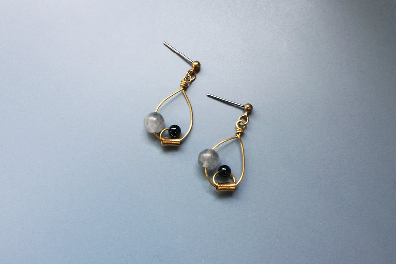 Feather - earring  clip-on earring - Earrings & Clip-ons - Copper & Brass Gray