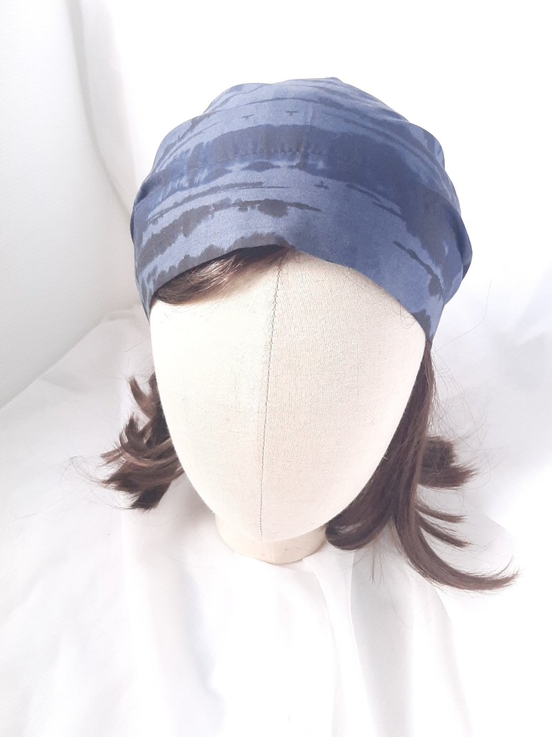 Dark blue sfumato pattern turban hat - Hats & Caps - Cotton & Hemp Blue