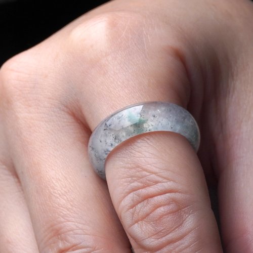 瓔珞珠寶盒 E.L.Jewelry Box 玻璃種飄花翡翠戒指戒圈 | 國際16圍 | 天然緬甸玉翡翠A貨 | 送禮
