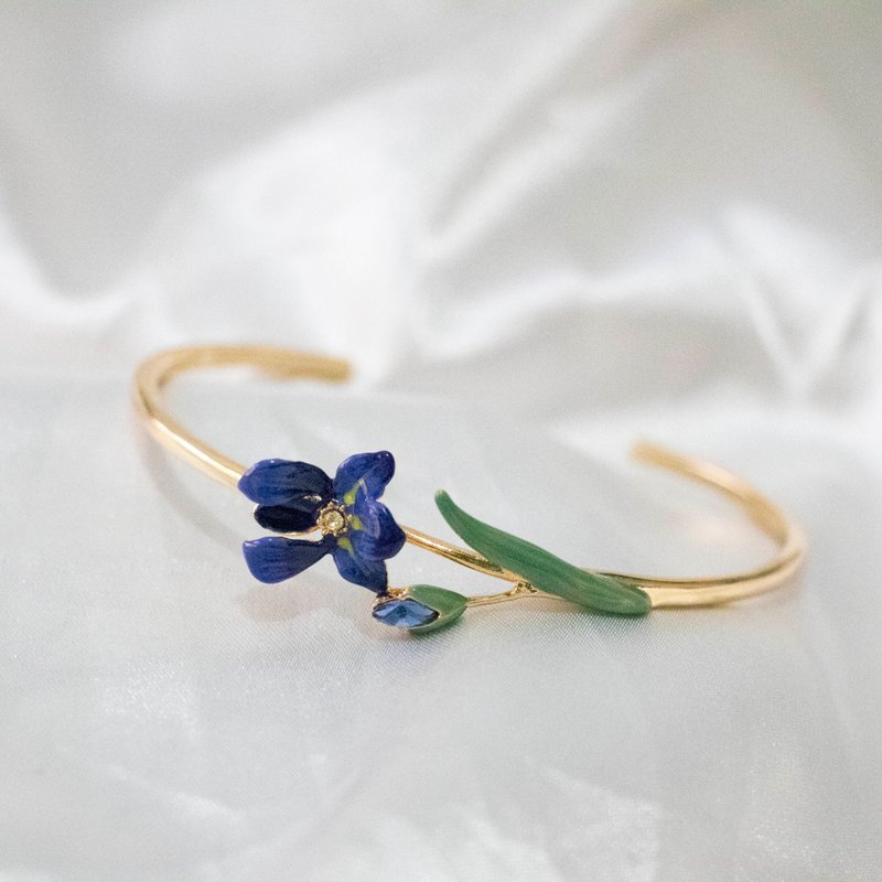 Artist Van Gogh's delicate iris bracelet - Bracelets - Enamel Blue