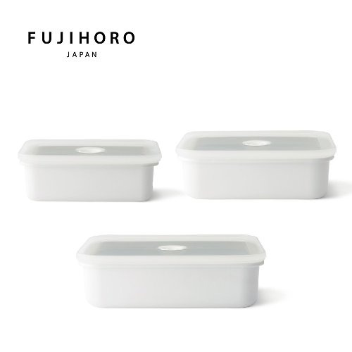 FUJIHORO 富士琺瑯 Vido真空系列 真空烘焙琺瑯保鮮盒 淺型