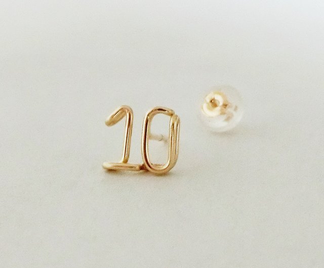 Custom Number Stud Earrings