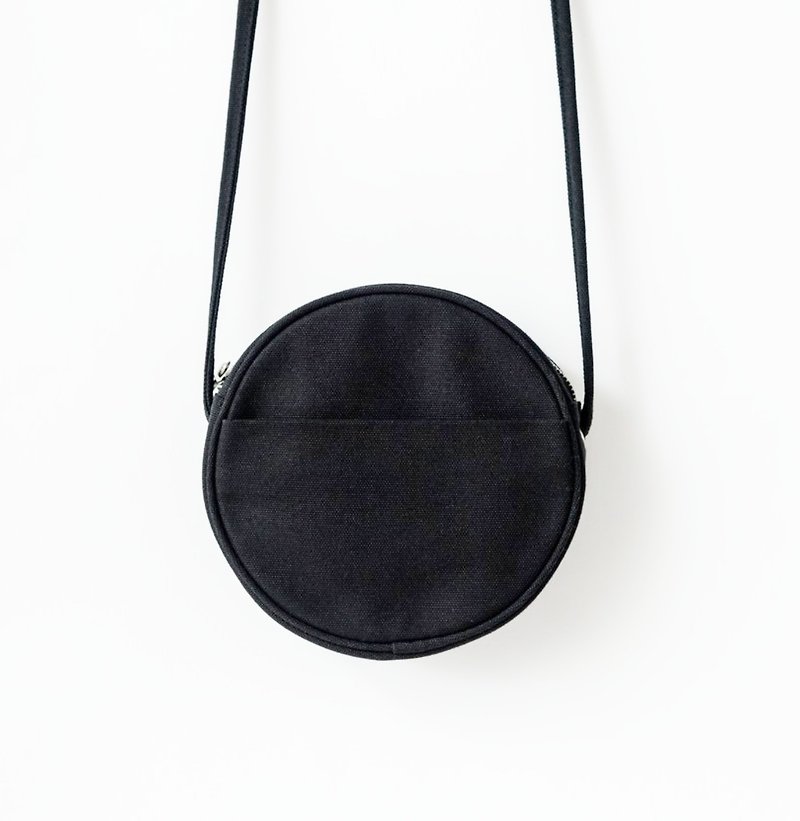 [New] SC. GREEN Round Shoulder Bag / Messenger Bag - Black - Messenger Bags & Sling Bags - Cotton & Hemp Black
