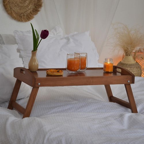 StoreLD Folding Table / Wooden bed folding table / Aesthetic Gifts / Bed Tray