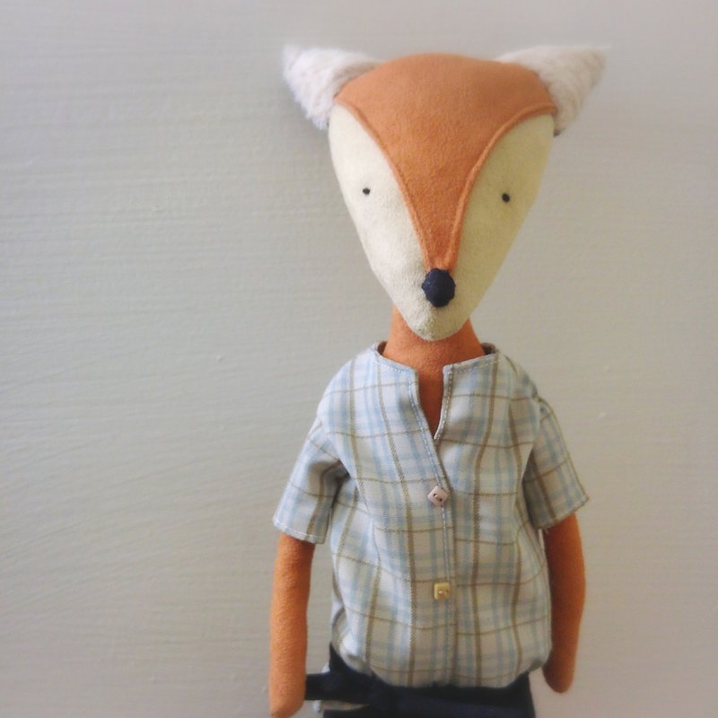 Mr. Fox loves to cook - Stuffed Dolls & Figurines - Cotton & Hemp Orange