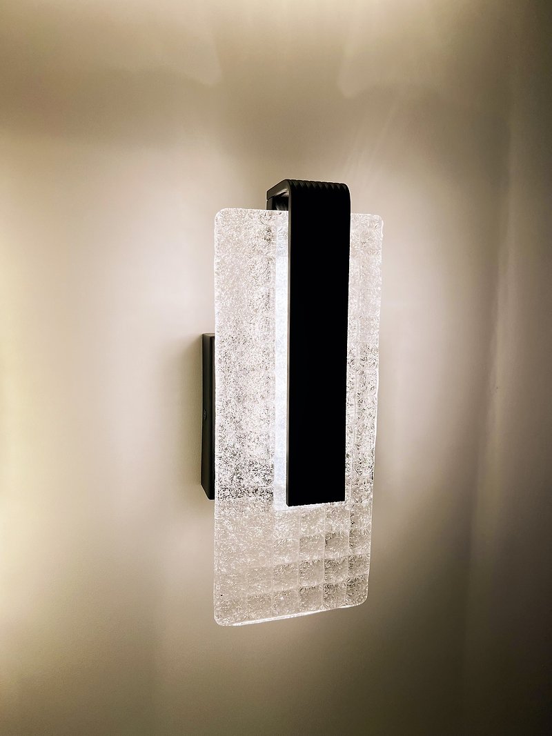 Plaid Half Checkered Glass Wall Light - โคมไฟ - แก้ว 