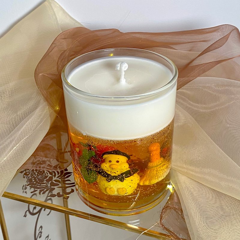 【Customized Products】Halloween Candles | Masquerade Double Transparent Aromatherapy Candles - Candles & Candle Holders - Wax Orange