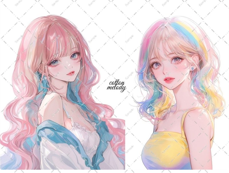 original sticker no.6349 人物ステッカー オリジナルステッカー 人物ステッカー 女の子ステッカー オリジナル人物ステッカー - 貼紙 - 紙 