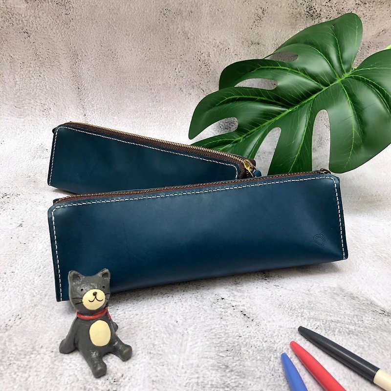 【Leather temperature】Leather pencil case/stationery storage bag - Pencil Cases - Genuine Leather 