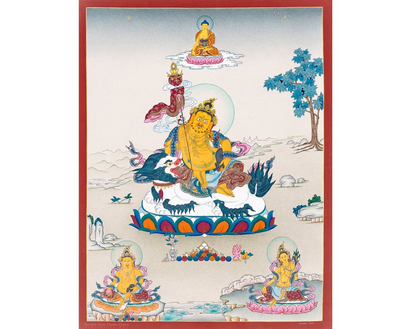 Exquisite Zambala Namtse Thangka – Abundance Art -B12837 - Wall Décor - Other Materials 