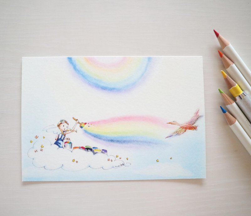 Draw a Rainbow Postcard - Cards & Postcards - Paper 