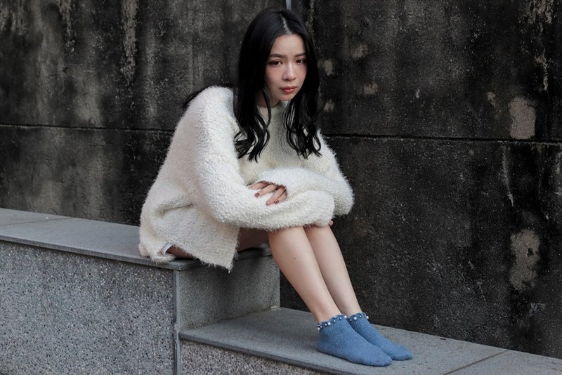 雅致珍珠花邊襪 棉襪 短襪 襪子 鞋履襪品 sock 女襪 推推襪 靴下 - 襪子 - 棉．麻 紅色