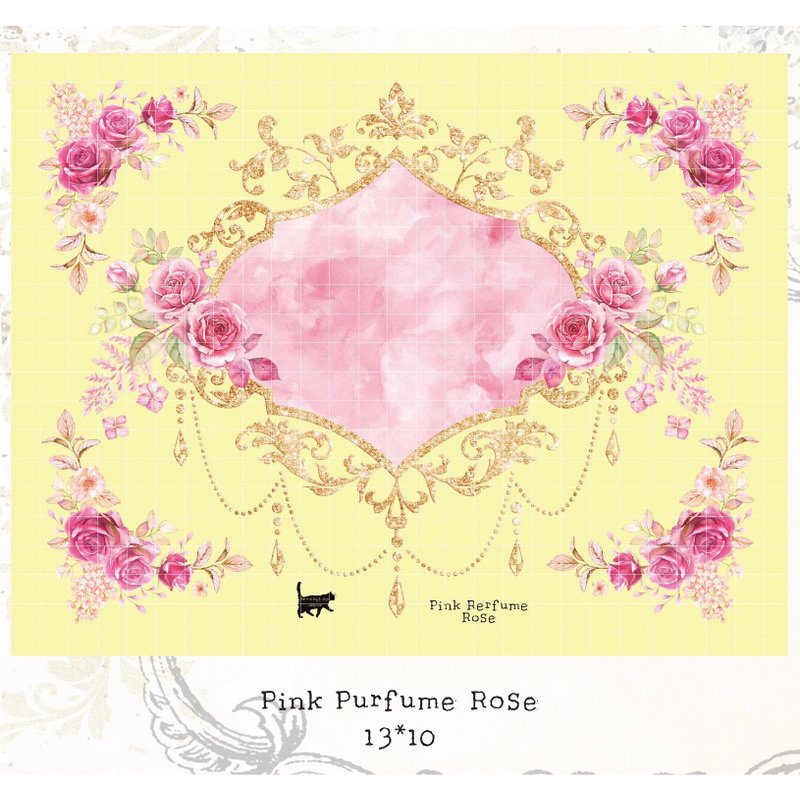 Rose scent deco - White Printed PET (blue lion) (suyeon) - 貼紙 - 紙 粉紅色