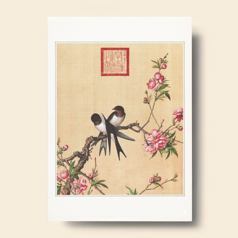 【藝術畫卡】仙萼長春 桃花 | B4畫卡 - 海報/掛畫/掛布 - 紙 卡其色