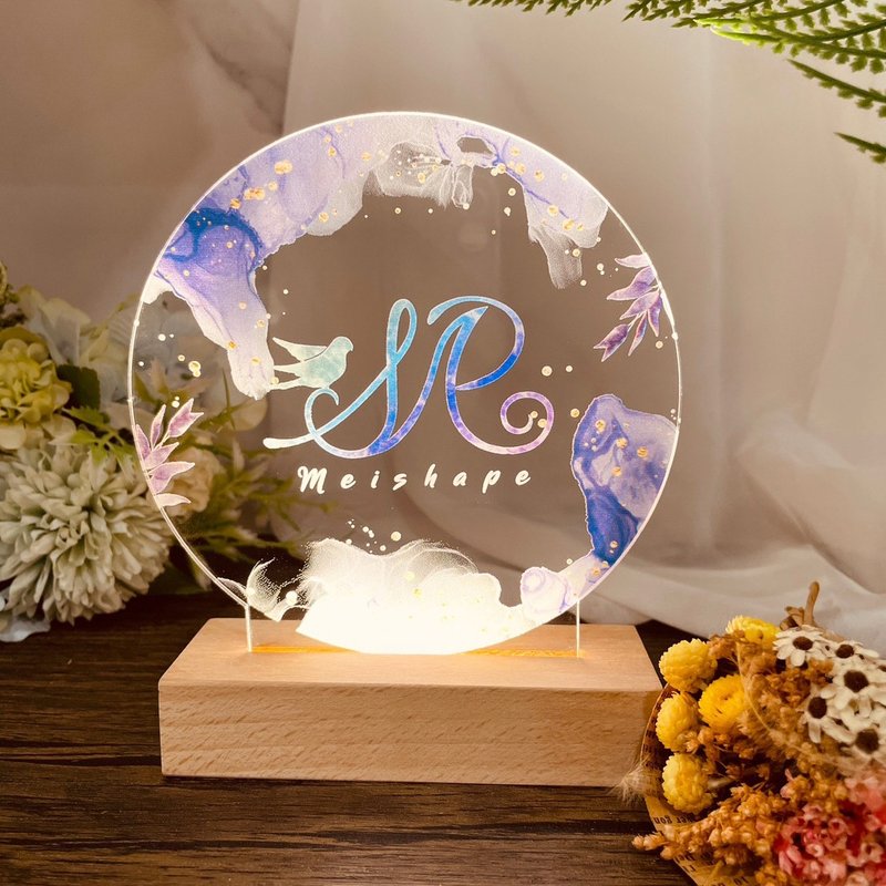 [MU Workshop] Customized logo night light/photo night light/ Acrylic night light/tooth gift/wedding - โคมไฟ - วัสดุอื่นๆ 