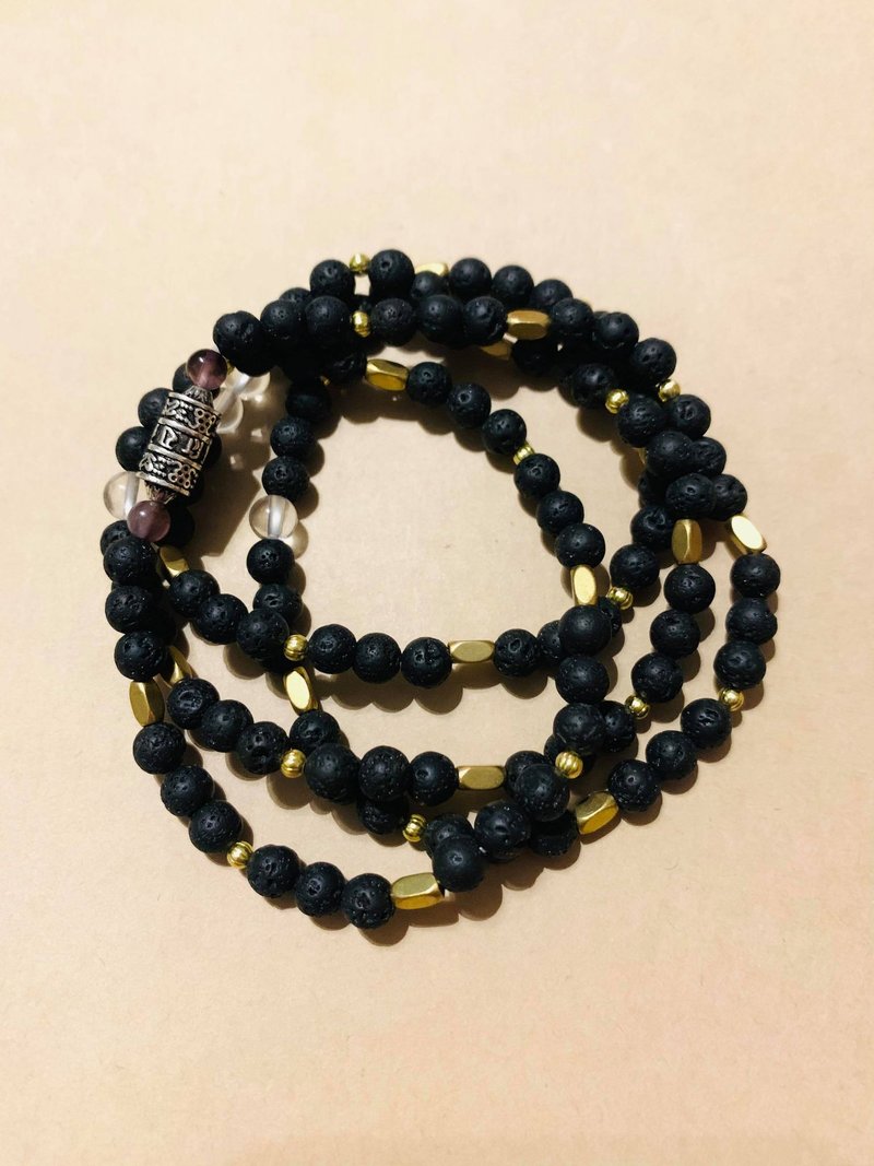Suddenly (108 bracelets/rosary series) Volcanic Rock-Health - สร้อยข้อมือ - หิน สีดำ