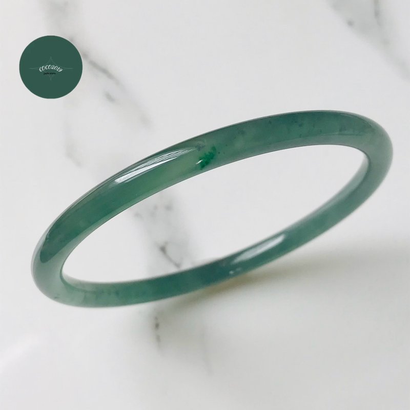 翡翠 玉鐲 天然石 翡翠 稀有 危地馬拉產 59.9mm B800-0207 - 手鍊/手環 - 玉石 綠色