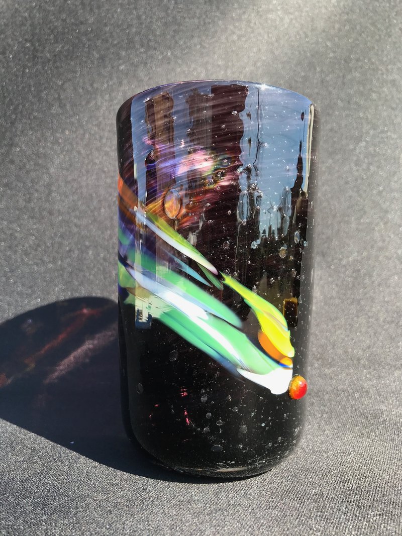 Meteor night sky tumbler hemp charcoal glass - Glasses - Glass Black