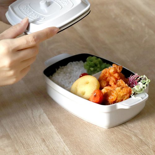 日本TAKENAKA 日本TAKENAKA 日本製COCOPOT可微波長方形分隔保鮮盒600ml-白色