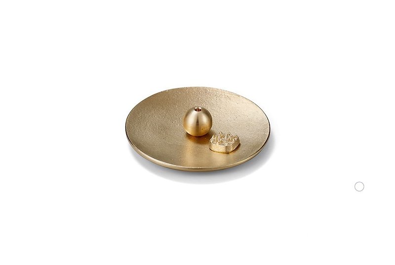 イエロー丸ビーズ香炉セット - アロマ・線香 - 銅・真鍮 ゴールド