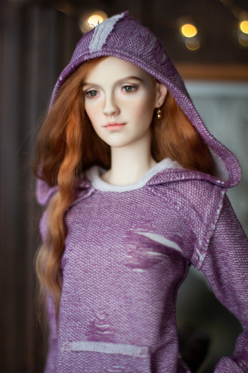 Bjd doll women's hoodie with hood (Dollstown doll) 65cm SD - Other - Thread Purple