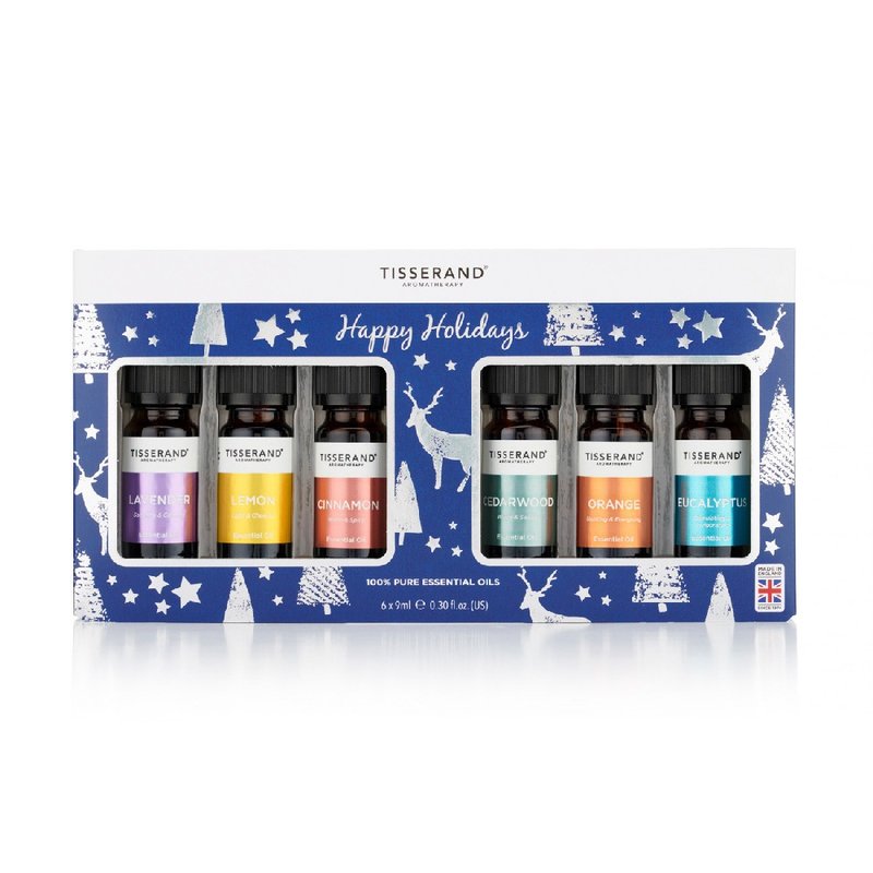【聖誕交換禮物2399】聖誕假期精油禮盒 附禮袋 HAPPY HOLIDAYS - 香氛/精油/擴香 - 精油 藍色