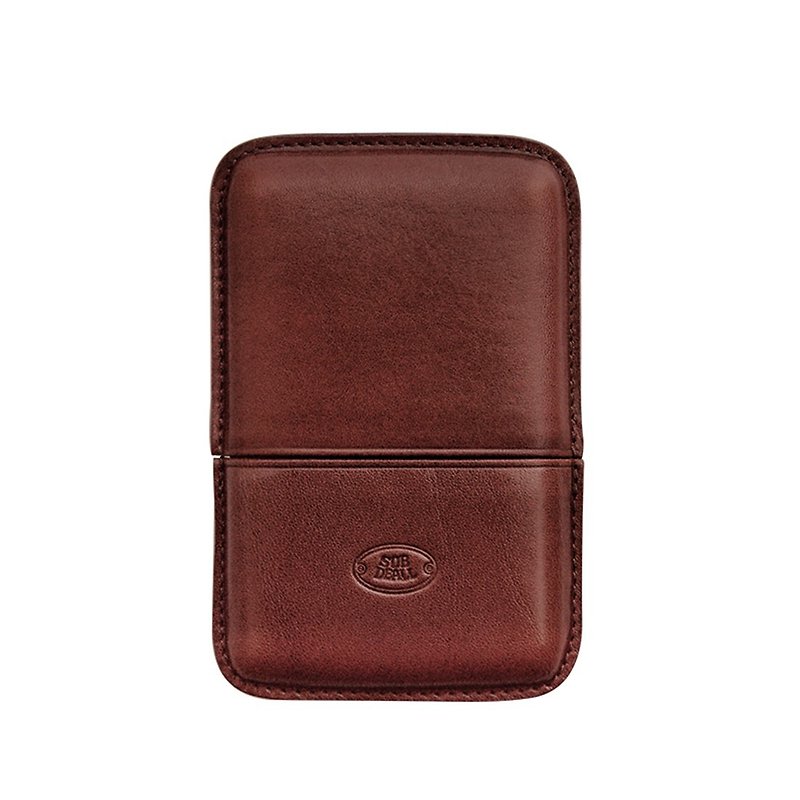 Leather removable business card holder - ที่เก็บนามบัตร - หนังแท้ สีนำ้ตาล