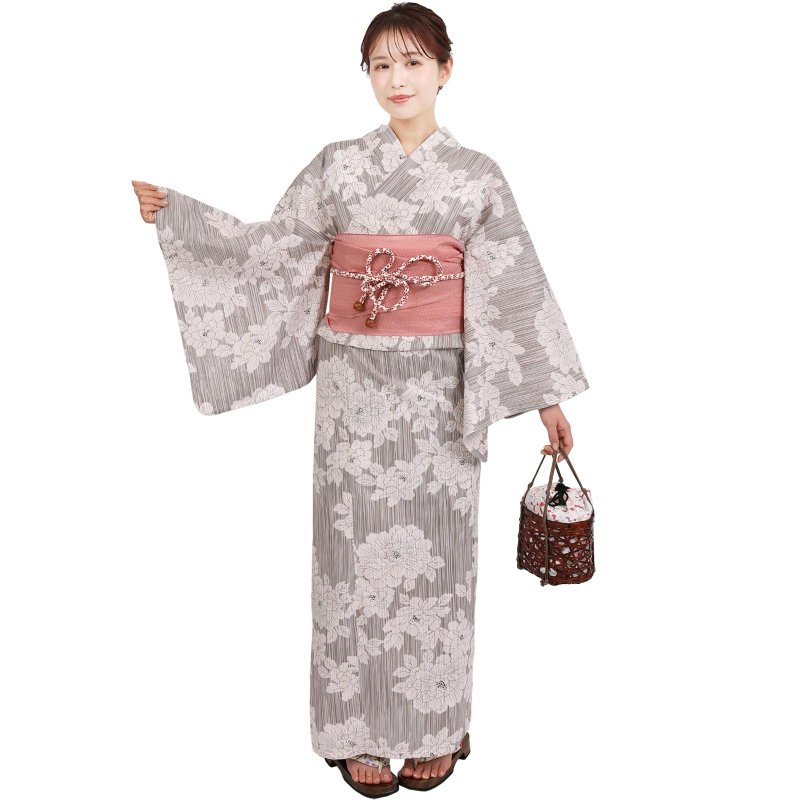 日本 和服 浴衣 女性 浴衣 腰封 2件組 S/F Size x14S/F-21 - 其他 - 棉．麻 咖啡色