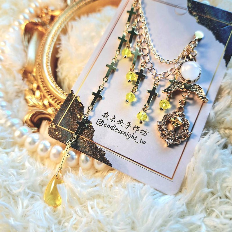 Western Literature Series Ear Cuff-The Stand of Enlightenment_Holy Light_Michael Style - ต่างหู - โลหะ สีเหลือง
