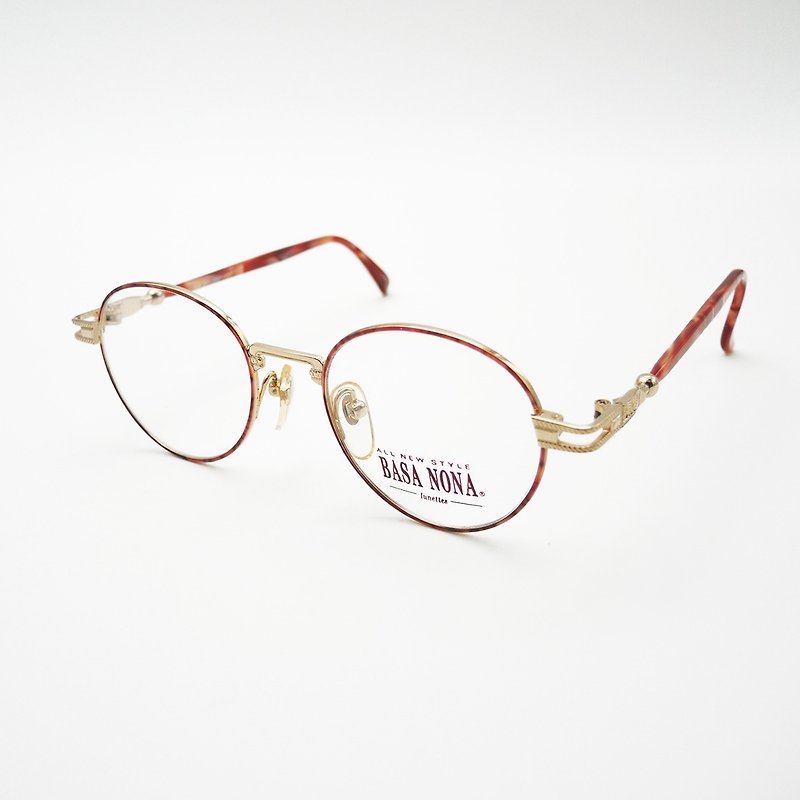 Monroe Optical Shop / Japanese carved 22K gold glasses frame no.A11 vintage - Glasses & Frames - Precious Metals Gold