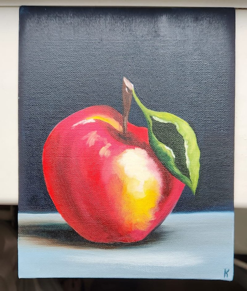 Apple Painting oil art - ตกแต่งผนัง - วัสดุอื่นๆ สีแดง