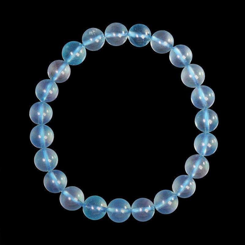 【正佳珠寶】海藍寶 高品冰質藍 8.4-8.8mm 海藍寶手珠 - 手鍊/手環 - 半寶石 多色