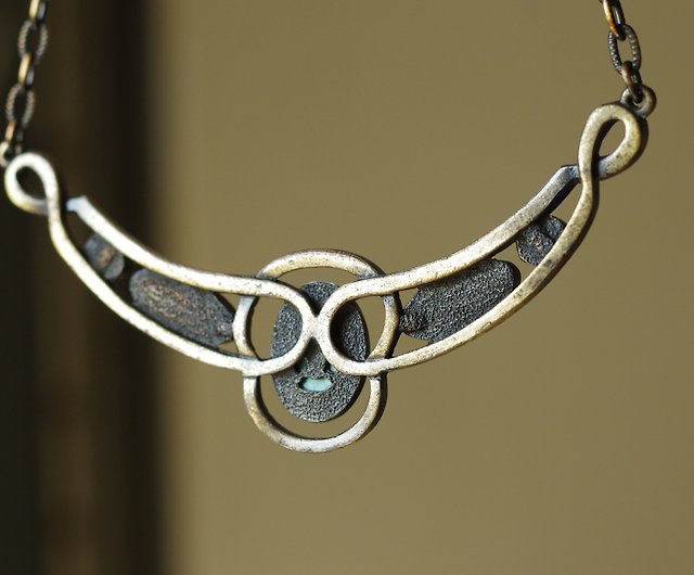 Silver Color Knot Smile Long Pendants for Necklaces Vintage