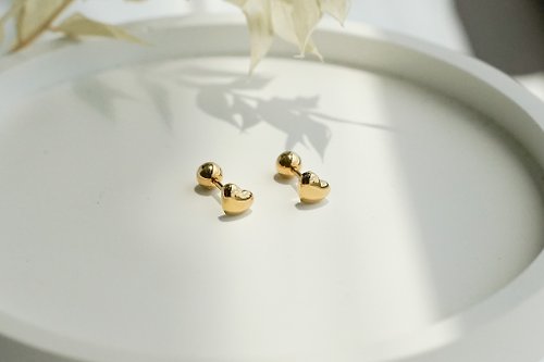 Zuzu Jewelry 砰砰愛心耳環 抗過敏醫療鋼轉珠耳環 可佩戴洗澡