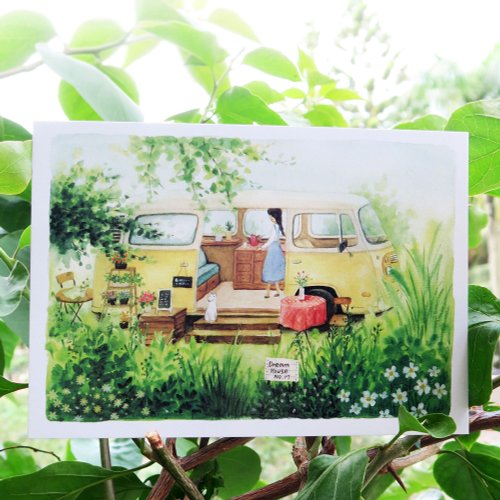 小草屋 grassyhouse 夢想小屋no.17 小車屋 明信片