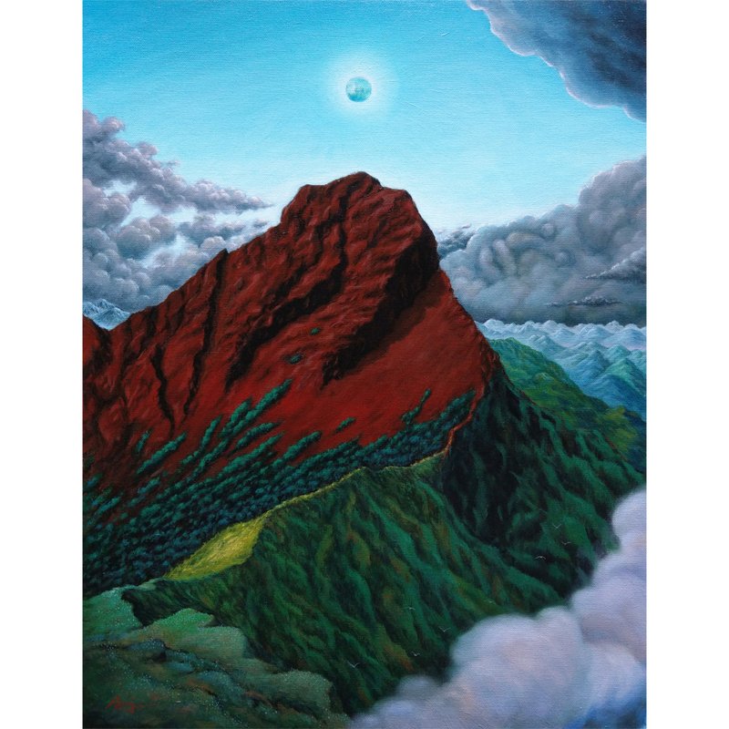 Oil painting/Original work/Unframed painting/Seeing Jade Mountain - Posters - Cotton & Hemp Multicolor