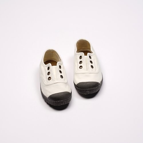 CIENTA 西班牙帆布鞋 西班牙國民帆布鞋 CIENTA U70997 05 白色 黑底 經典布料 童鞋