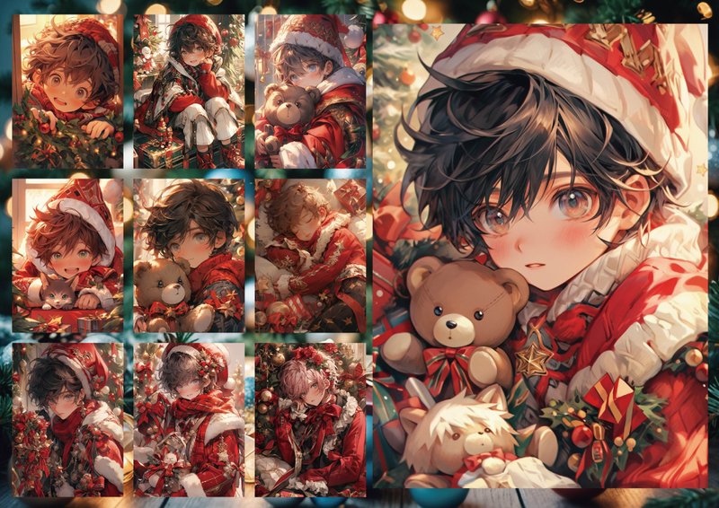 CUTE BOY 聖誕 A6 設計紙張 - 筆記本/手帳 - 紙 