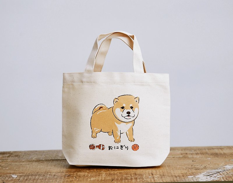 Shiba Inu Canvas Tote Bag - Natural Color 8oz - Handbags & Totes - Cotton & Hemp White