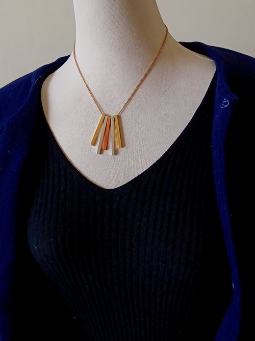 老時光製造所 vintage jewelry 時尚風格立方體造型項鍊