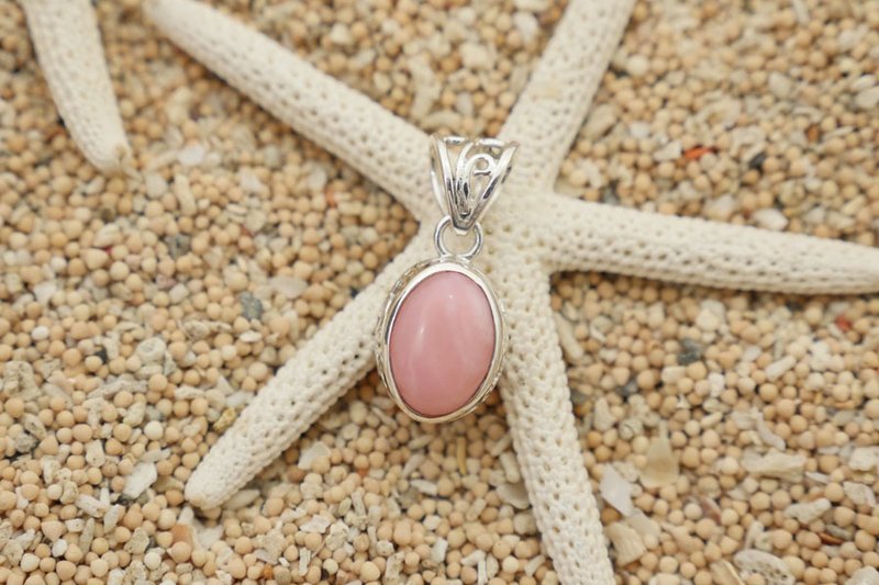 Pendant of pink opal - Necklaces - Stone Pink