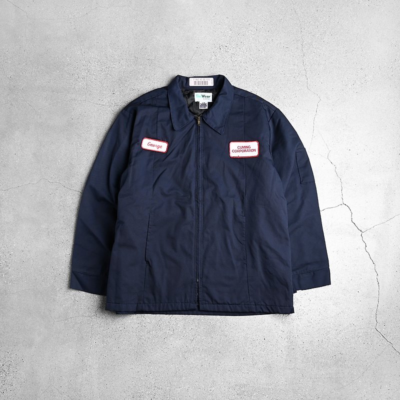 Vintage work coat - เสื้อโค้ทผู้ชาย - ผ้าฝ้าย/ผ้าลินิน สีน้ำเงิน