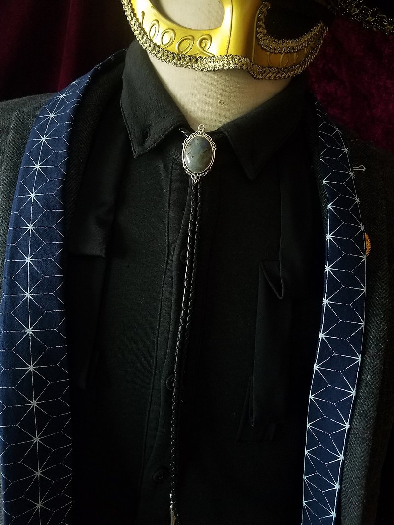 月光石保羅領帶領結天然石bolo tie領帶 - 領呔/呔夾 - 半寶石 藍色