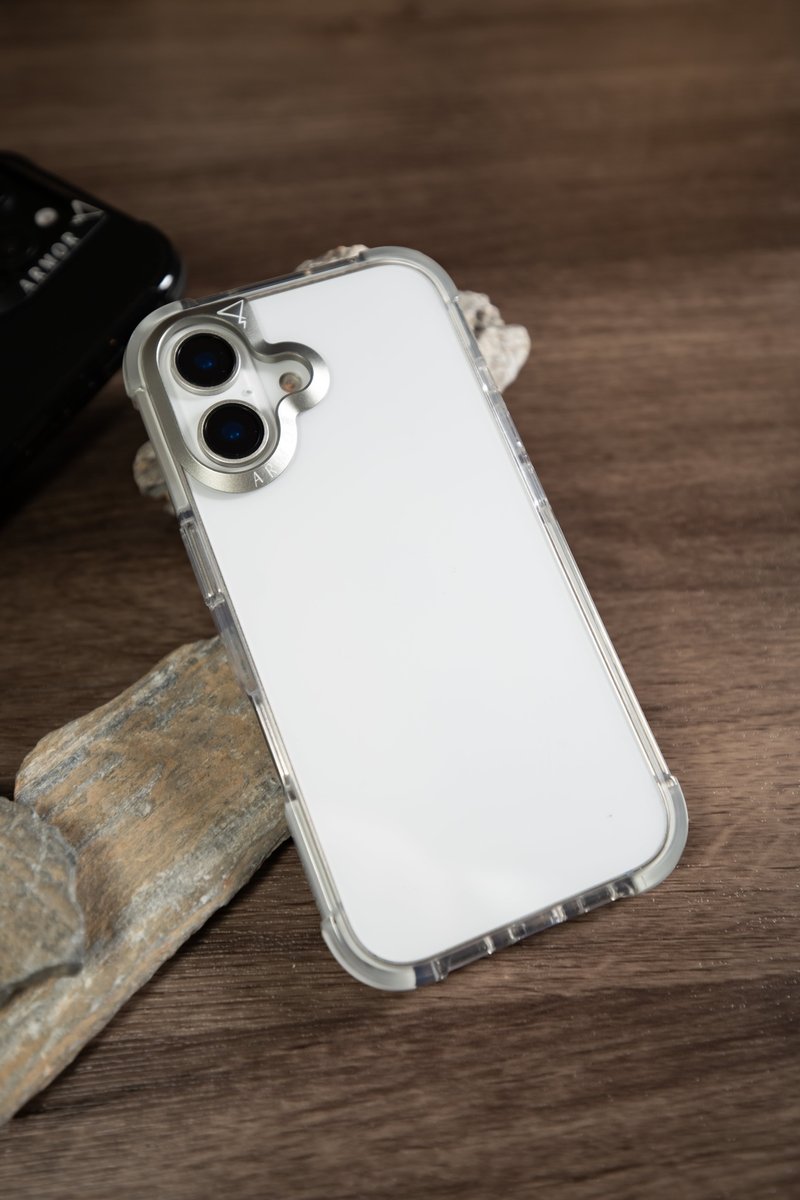ARMOR iPhone 16 系列Signature PRE 電話保護殼_水晶透明/灰帶 - 手機殼/手機套 - 其他材質 